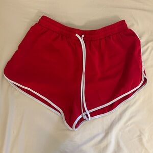 Forever 21 Red Athletic Shorts with White Trim